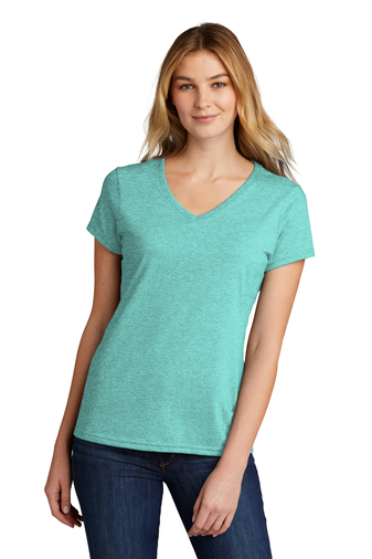 Port & Company Ladies Tri-Blend 4.5-ounce, 50/37/13 Poly Cotton Rayon V-Neck Short Sleeve T-shirt